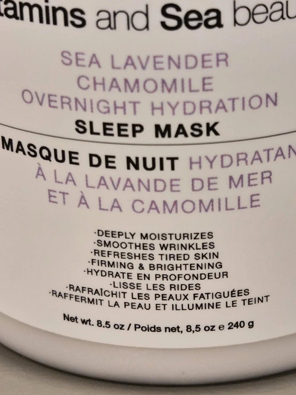 Vitamins and Sea Beauty Sea Lavender Chamomile Overnight Hydration Sleep Mask